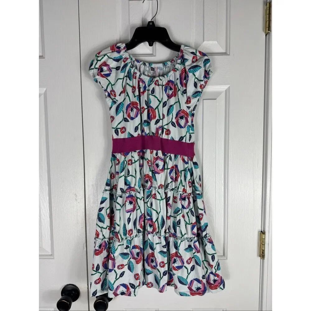Tea Collection Girls Floral Tiered Dress Size 8